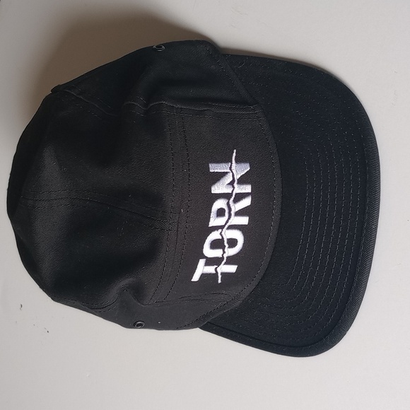TORN Hat Cap Strap Back Panel Black White Embroidered Logo Men's - Picture 1 of 6